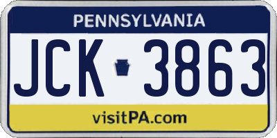 PA license plate JCK3863