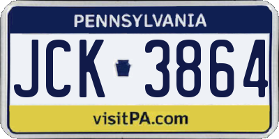 PA license plate JCK3864