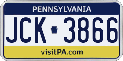 PA license plate JCK3866