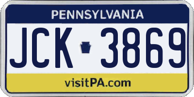 PA license plate JCK3869