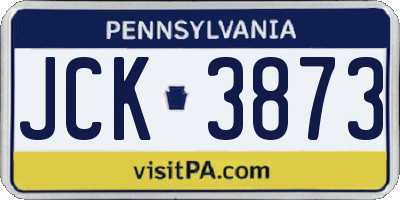 PA license plate JCK3873