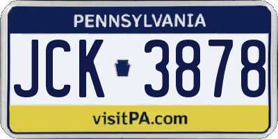 PA license plate JCK3878