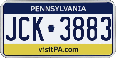 PA license plate JCK3883