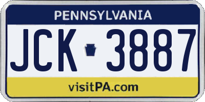 PA license plate JCK3887