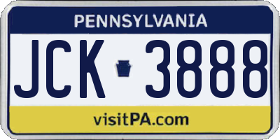 PA license plate JCK3888
