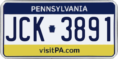 PA license plate JCK3891
