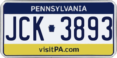 PA license plate JCK3893