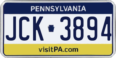 PA license plate JCK3894