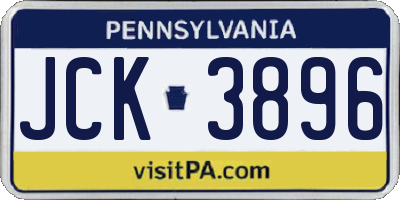 PA license plate JCK3896