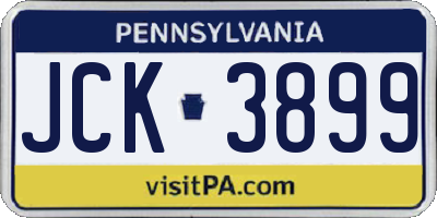 PA license plate JCK3899