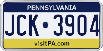PA license plate JCK3904