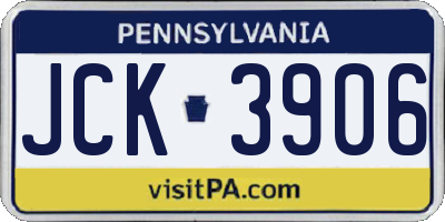 PA license plate JCK3906