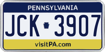 PA license plate JCK3907