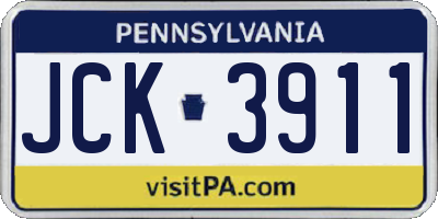 PA license plate JCK3911