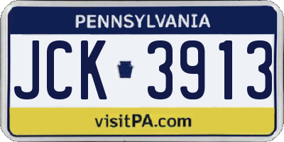 PA license plate JCK3913