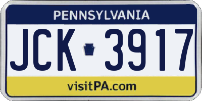 PA license plate JCK3917