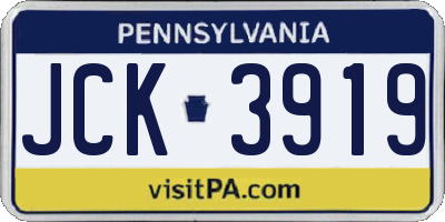 PA license plate JCK3919
