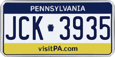 PA license plate JCK3935