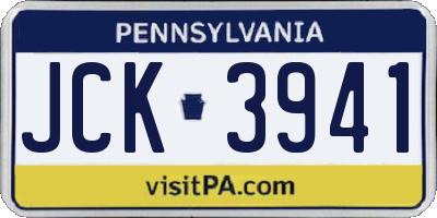 PA license plate JCK3941