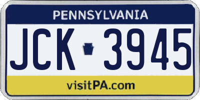 PA license plate JCK3945