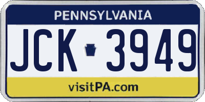 PA license plate JCK3949
