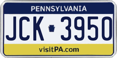 PA license plate JCK3950