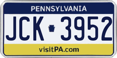 PA license plate JCK3952
