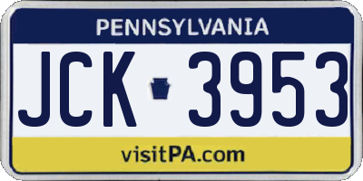 PA license plate JCK3953