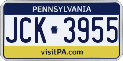PA license plate JCK3955