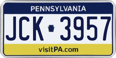 PA license plate JCK3957