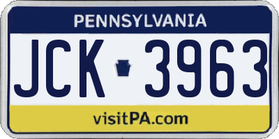 PA license plate JCK3963