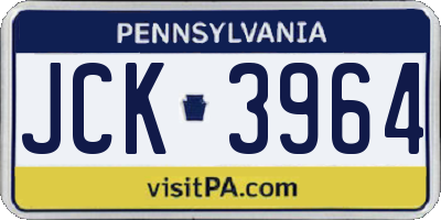 PA license plate JCK3964