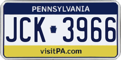 PA license plate JCK3966