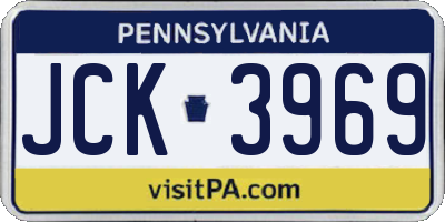 PA license plate JCK3969