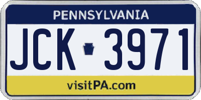 PA license plate JCK3971