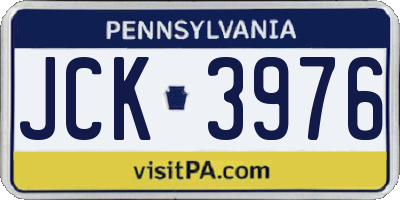 PA license plate JCK3976