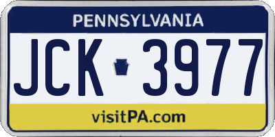PA license plate JCK3977