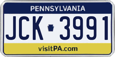 PA license plate JCK3991