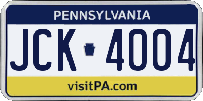 PA license plate JCK4004