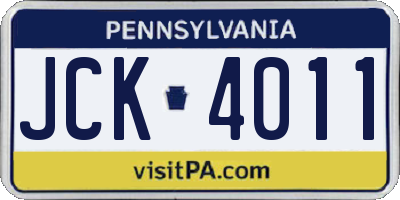 PA license plate JCK4011