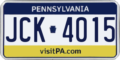 PA license plate JCK4015