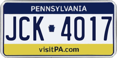 PA license plate JCK4017
