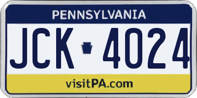 PA license plate JCK4024