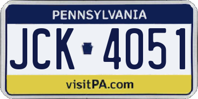 PA license plate JCK4051