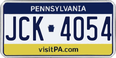 PA license plate JCK4054