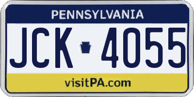 PA license plate JCK4055