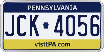 PA license plate JCK4056