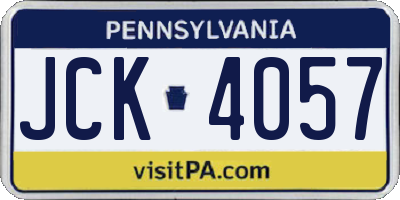 PA license plate JCK4057