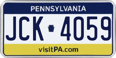 PA license plate JCK4059