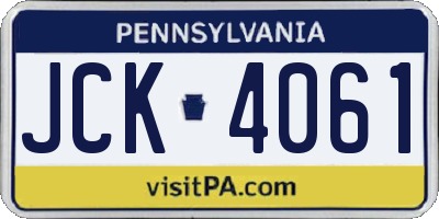 PA license plate JCK4061
